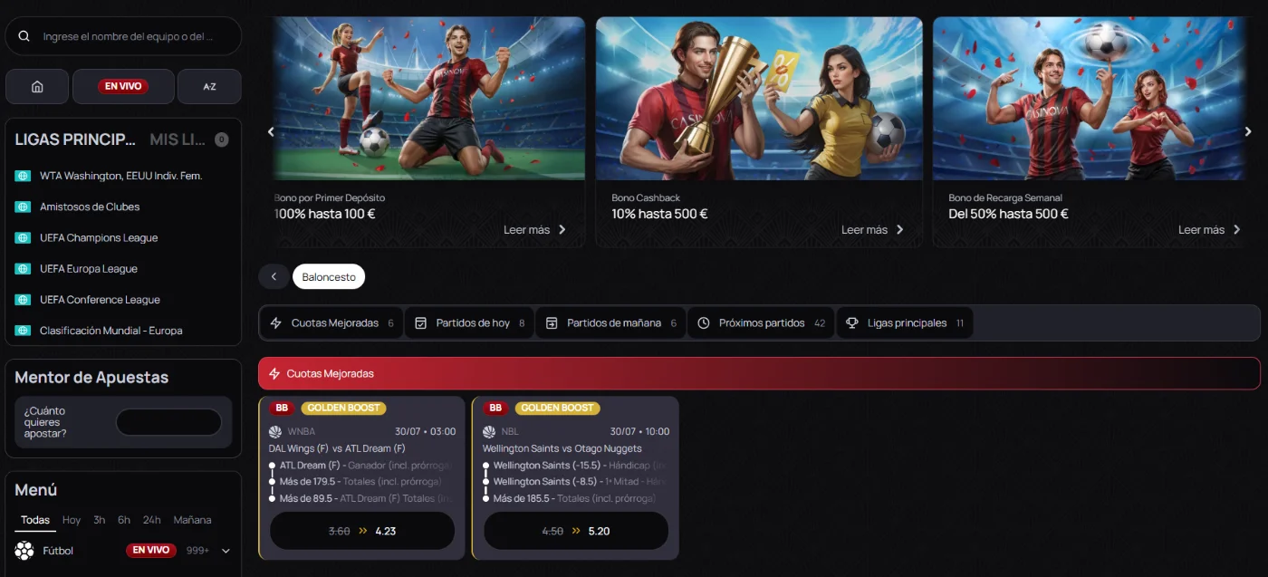 Apuestas deportivas y eSports en Casinova Apuestas deportivas y eSports en Casinova